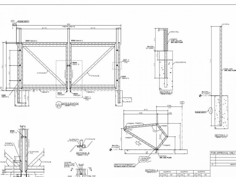 Trash Enclosure Gate & Ladder to Steel Detailing Firm (SDF)